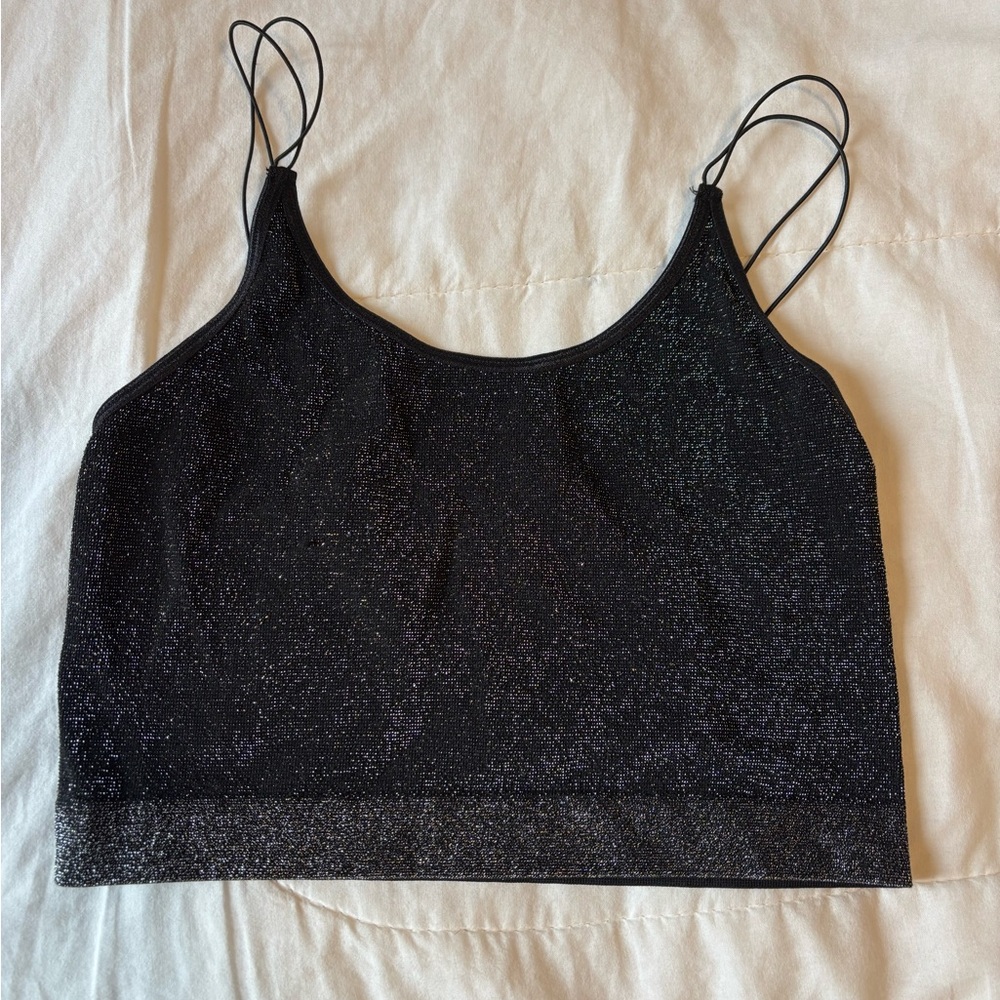Garage Black Sparkle Double-Strap Cami